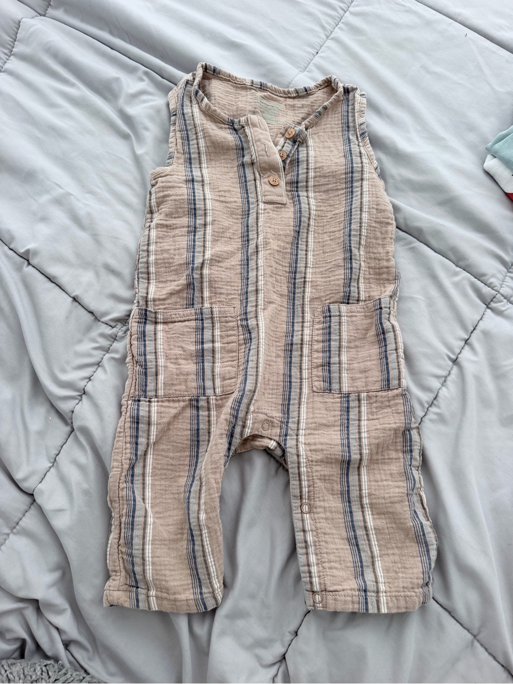 Easy Peasy Striped Cotton Romper Size 24 M